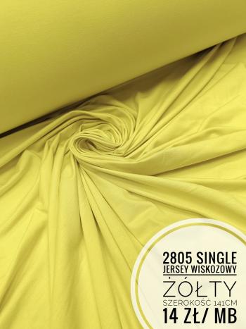 Single jersey wiskozowy żółty