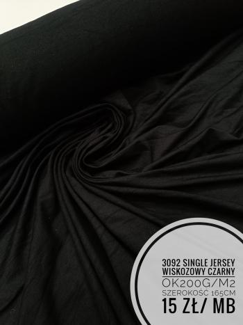 Single jersey wiskozowy czarny